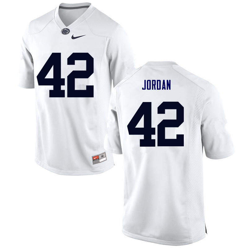Men Penn State Nittany Lions #42 Ellison Jordan College Football Jerseys-White